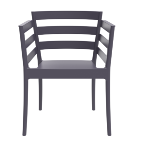 Sillón SALERNO, apilable, polipropileno antracita