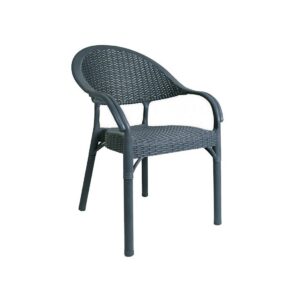 Sillón TORREMOLINOS, apilable, patas metálicas, polipropileno gris azulado