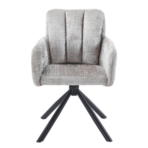 Sillón VADUZ, metal, giratorio, tapizado tejido cremona gris