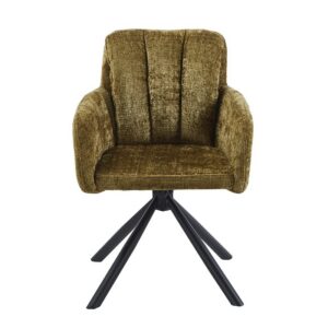 Sillón VADUZ, metal, giratorio, tapizado tejido cremona verde