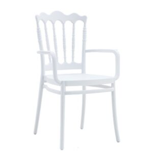 Sillón WEDDING, apilable, polipropileno blanco
