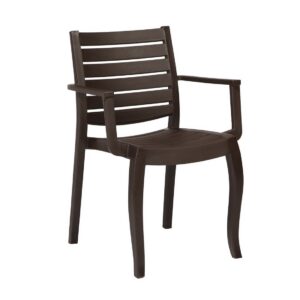 Sillón ZOILO, apilable, polipropileno marrón chocolate