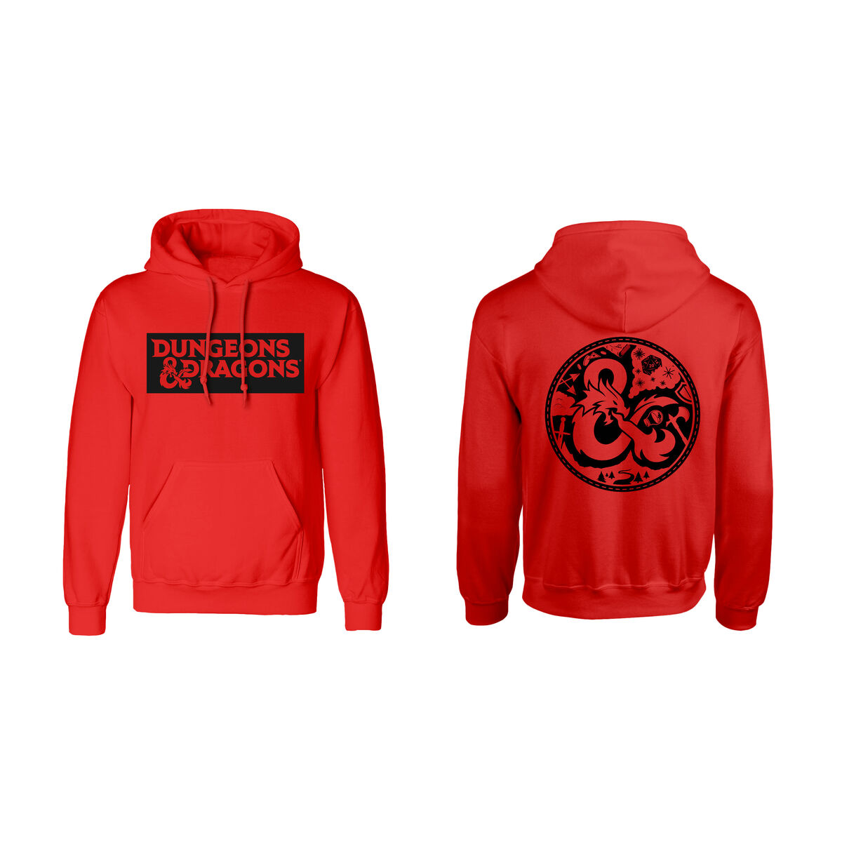 Sudadera con Capucha Unisex Dungeons & Dragons Logo Rojo (Tallas: S-M-L-XL-XXL)