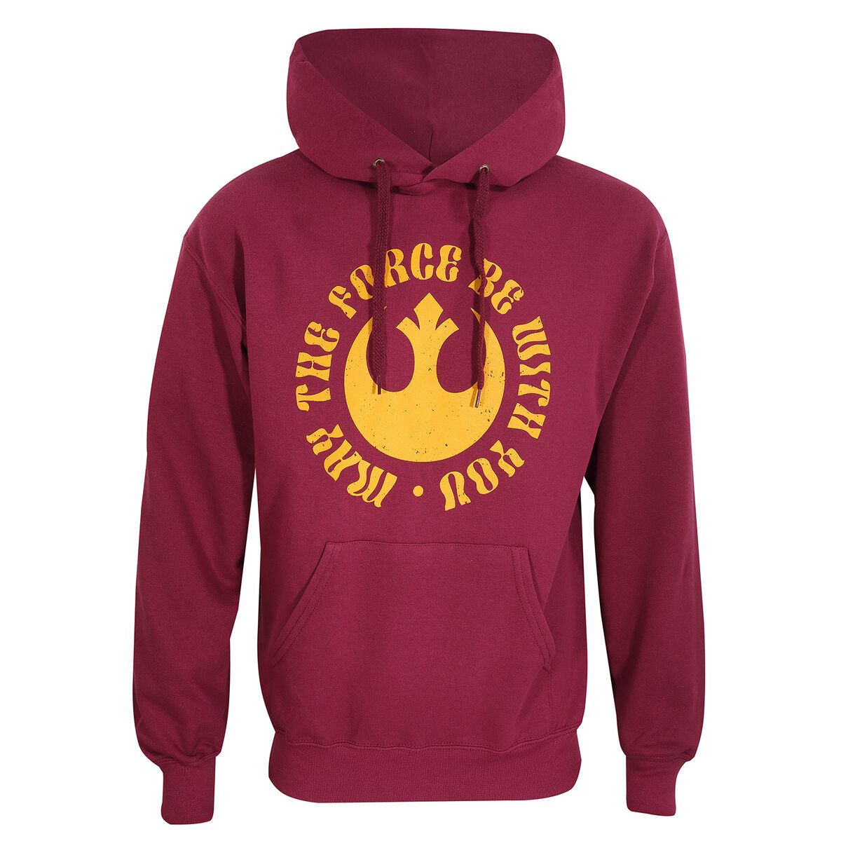 Sudadera con Capucha Unisex Star Wars May The Force Be With You Burdeos (Tallas: S-M-L-XL-XXL)